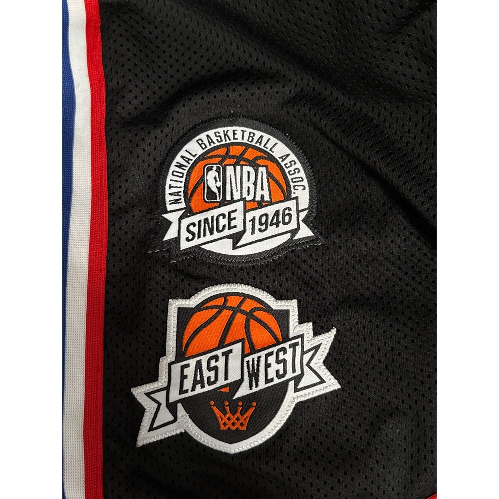 NBA Black East West Patch‎ Mesh Basketball Shorts Athletic Y2K - Picture 4 of 6